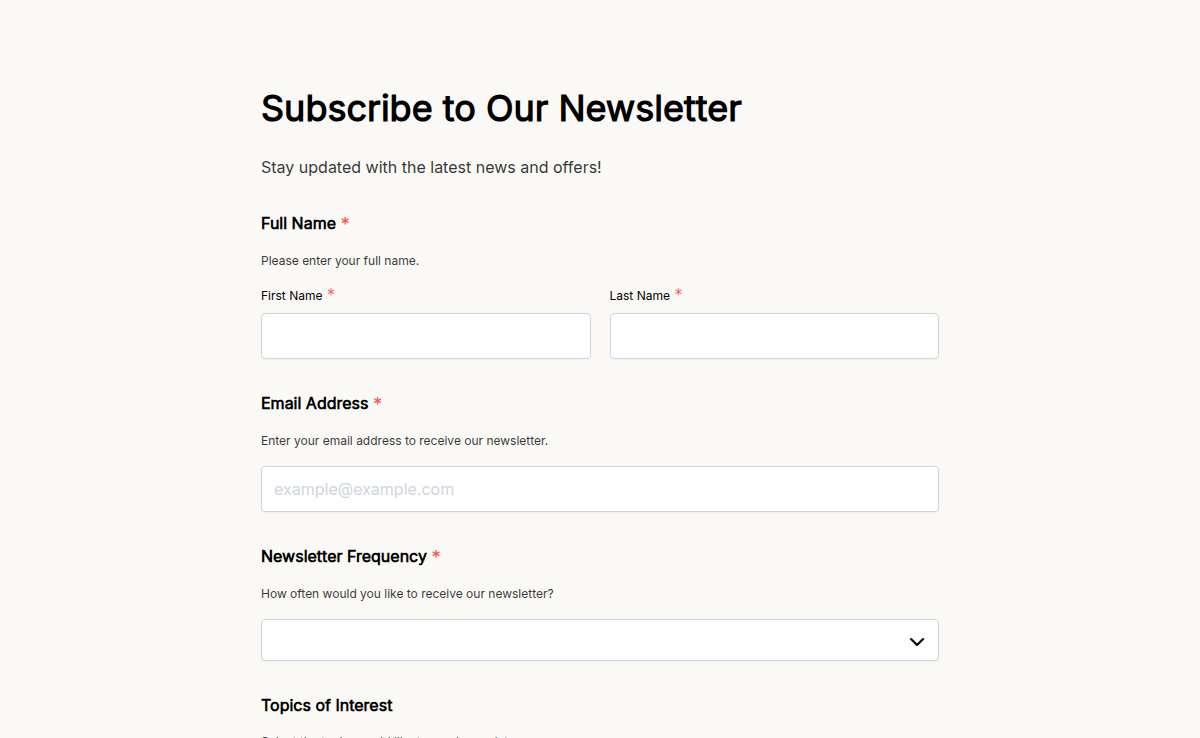 Newsletter Signup