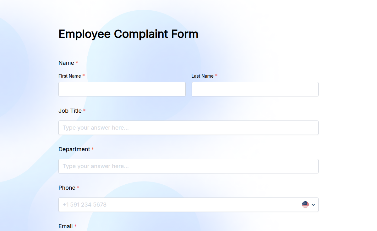Employee Complaint Form