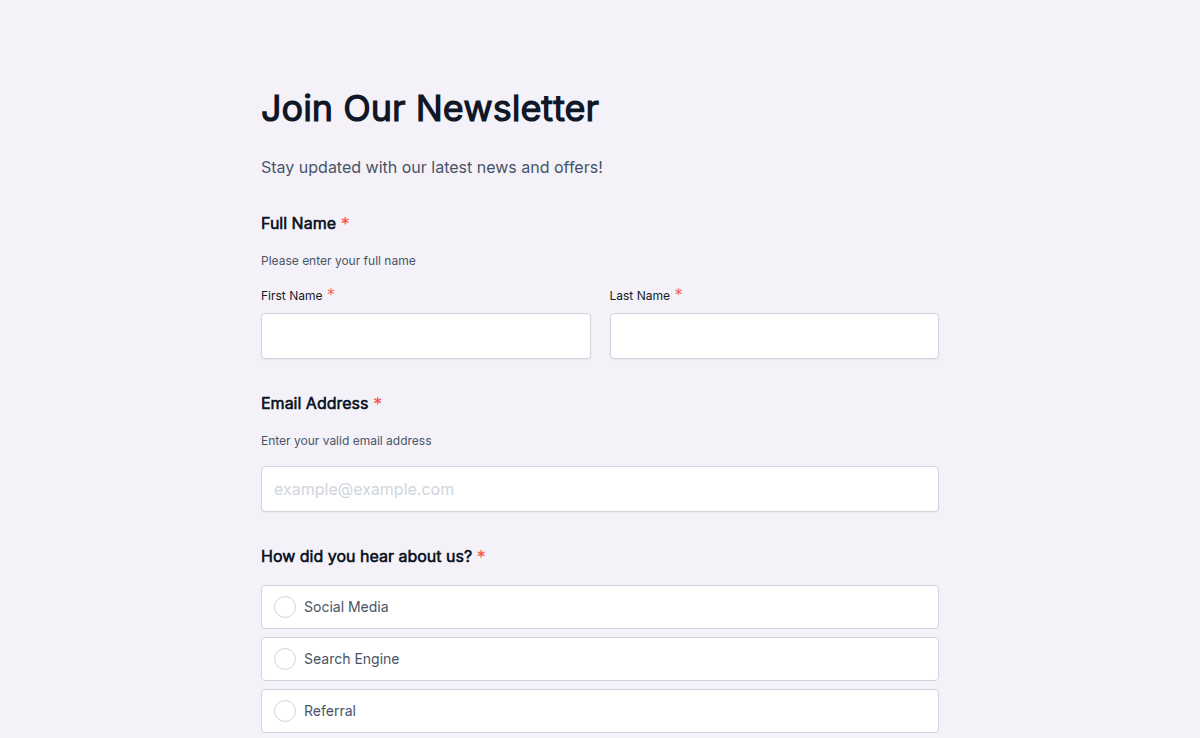 Email Signup Form