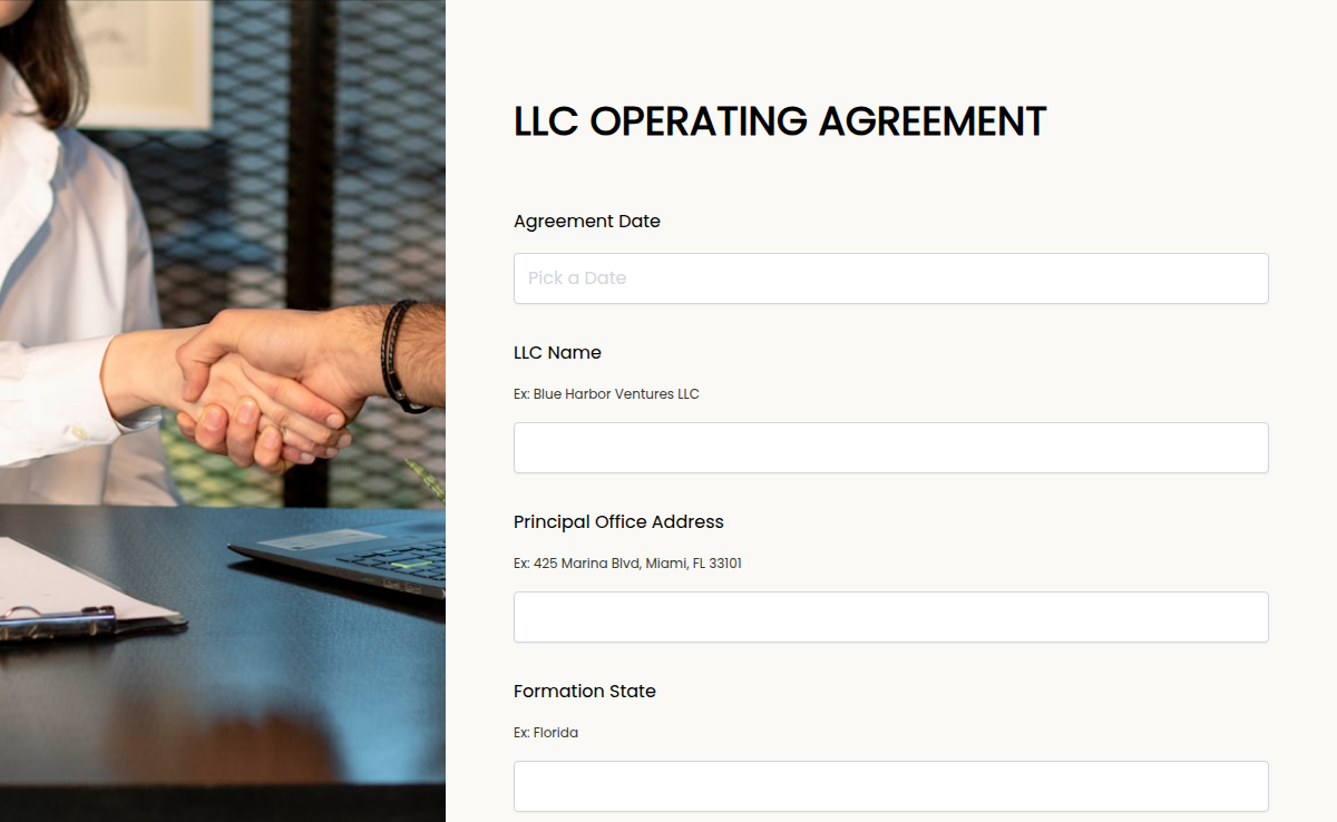 LLC Operating Agreement PDF Form