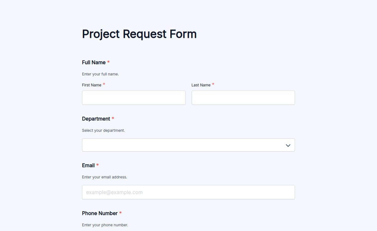 Project Request Form