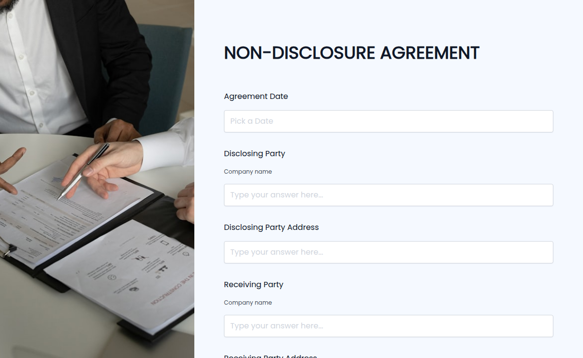 NDA Agreement PDF Form