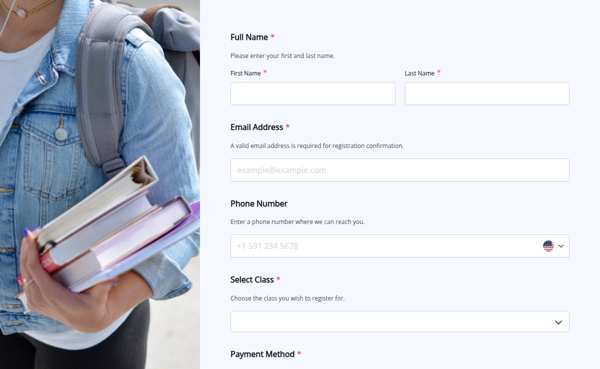 Class Registration Form