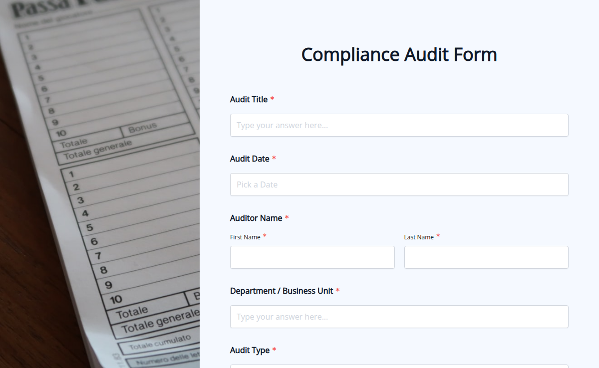 Compliance Audit Form