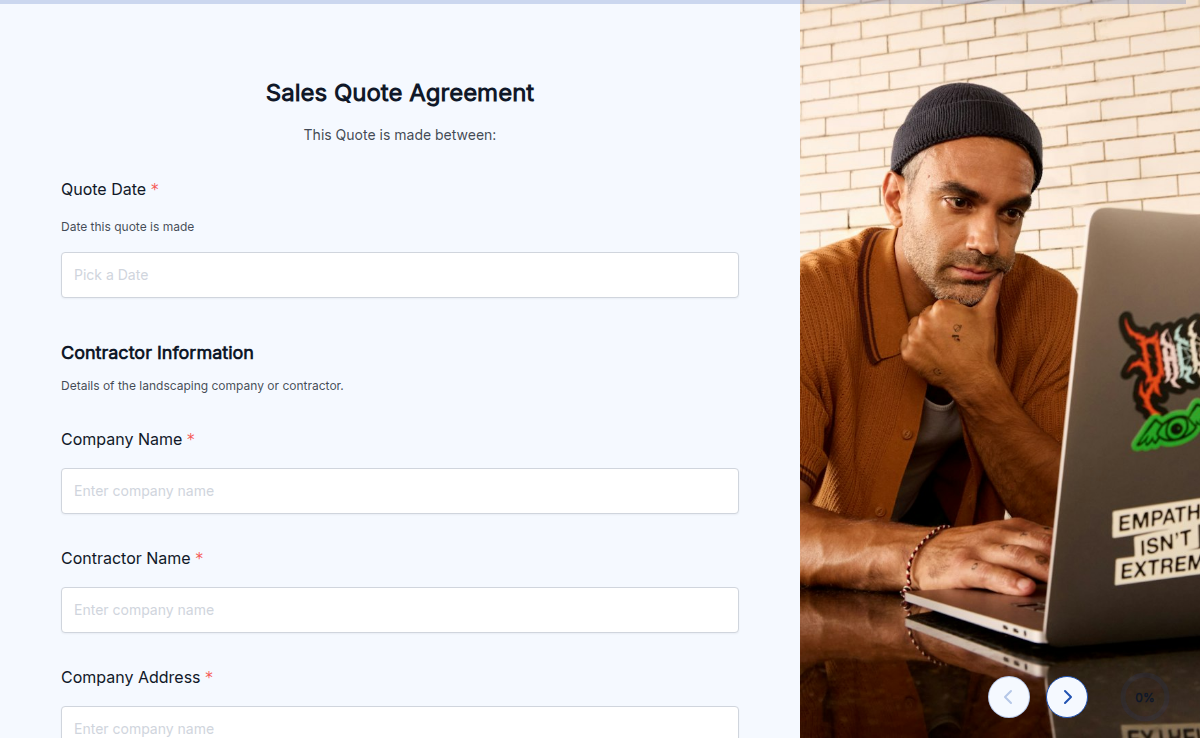 Sales Quote Agreement