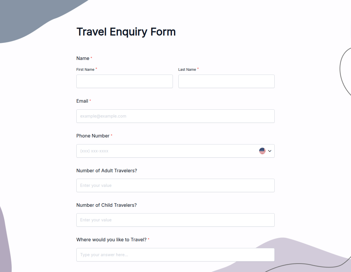 Travel Inquiry Form