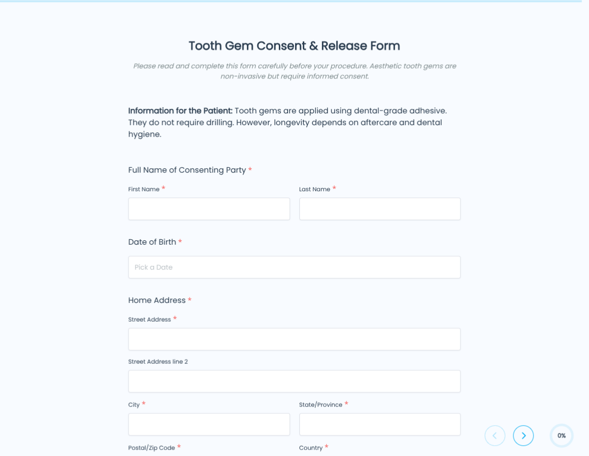 Tooth Gem Consent Form