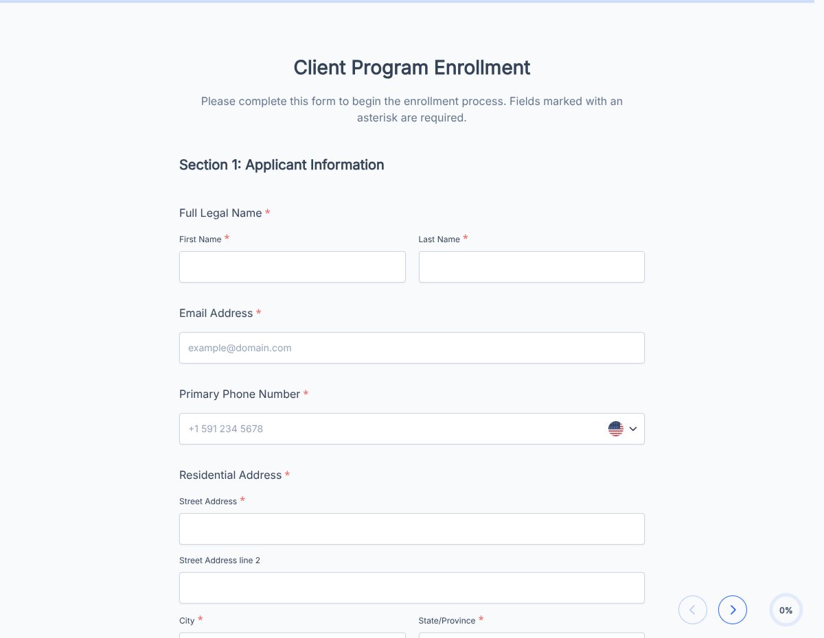 Client Enrollment Form
