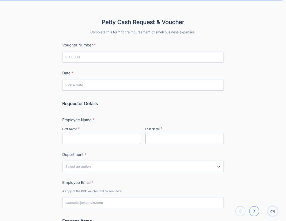 Petty Cash Voucher