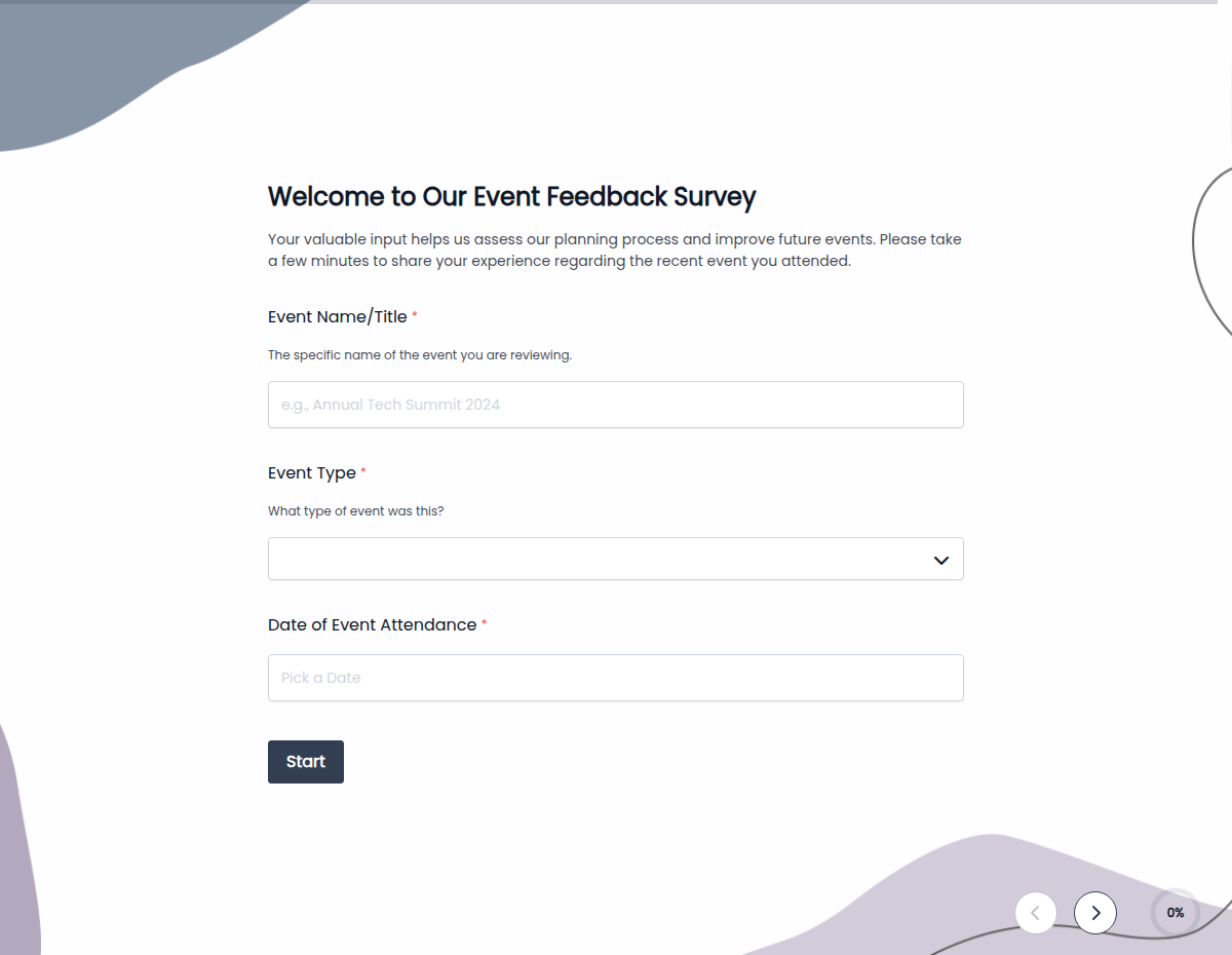 Event Planning and Feedback Survey