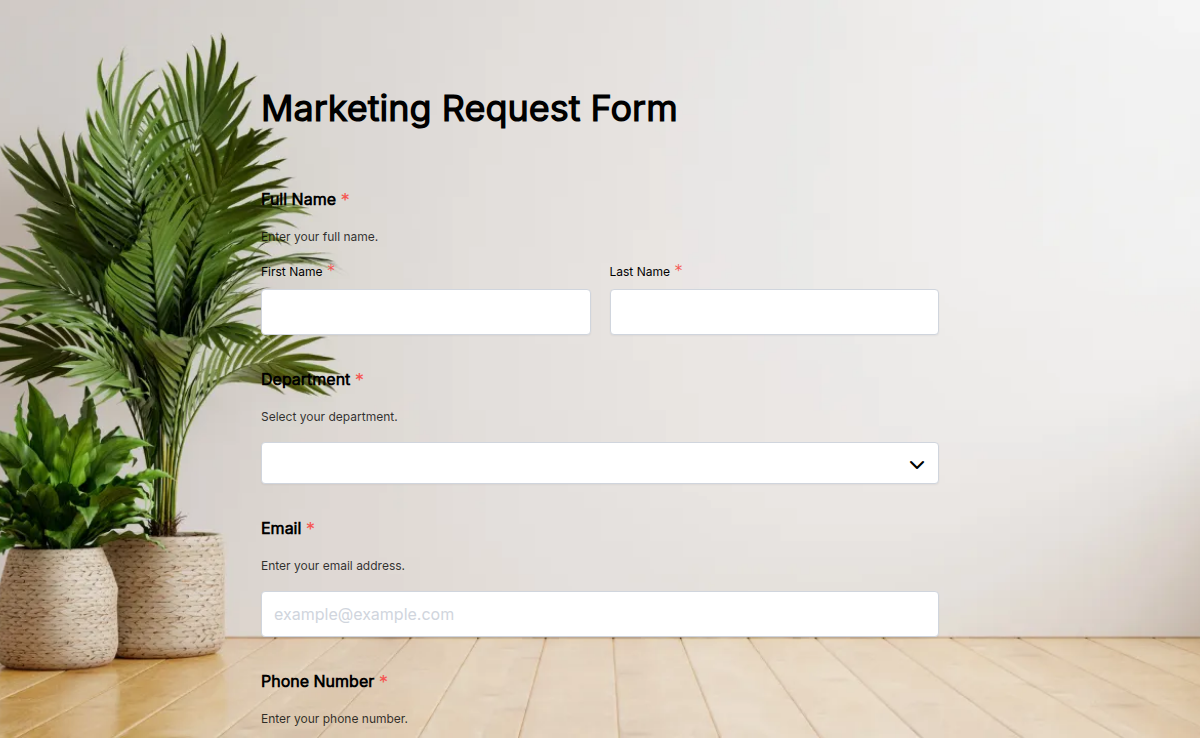 Marketing Request Form
