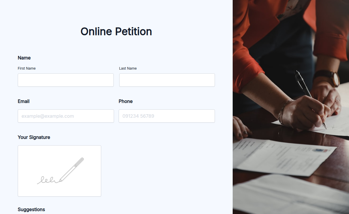 Online Petition With Signature