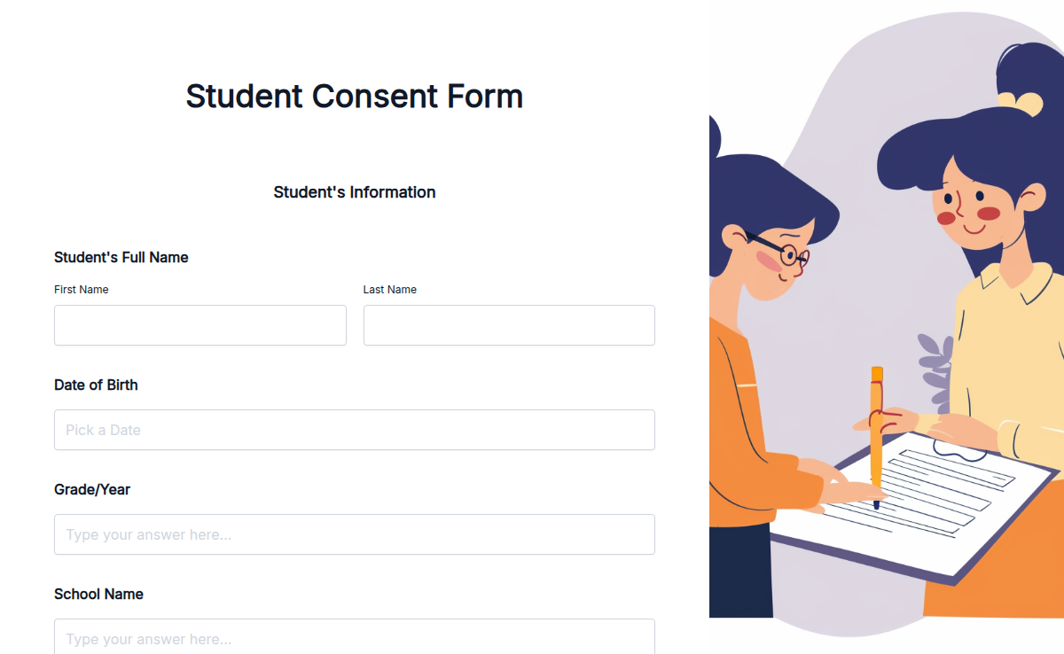 Student Consent Form Template