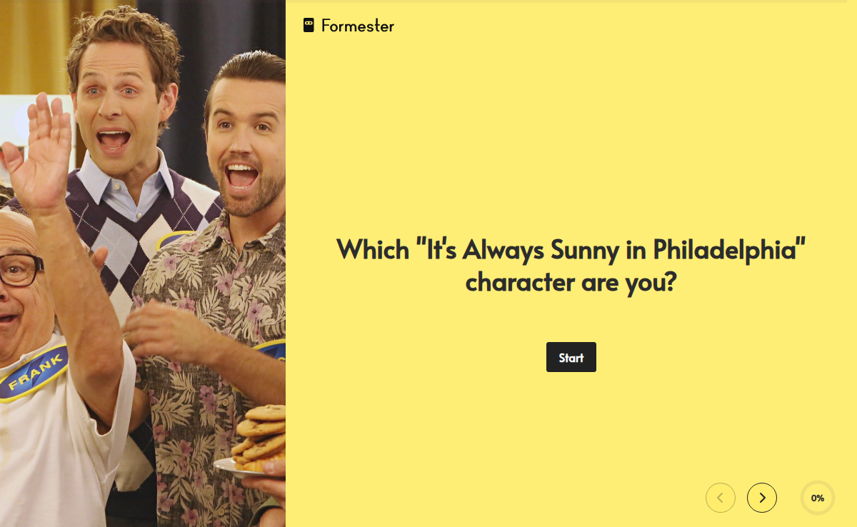 Which "IASIP - It's Always Sunny in Philadelphia" character are you? Quiz Template