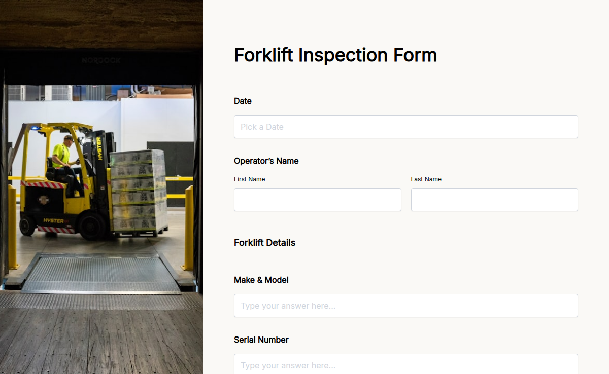 Forklift Inspection Form