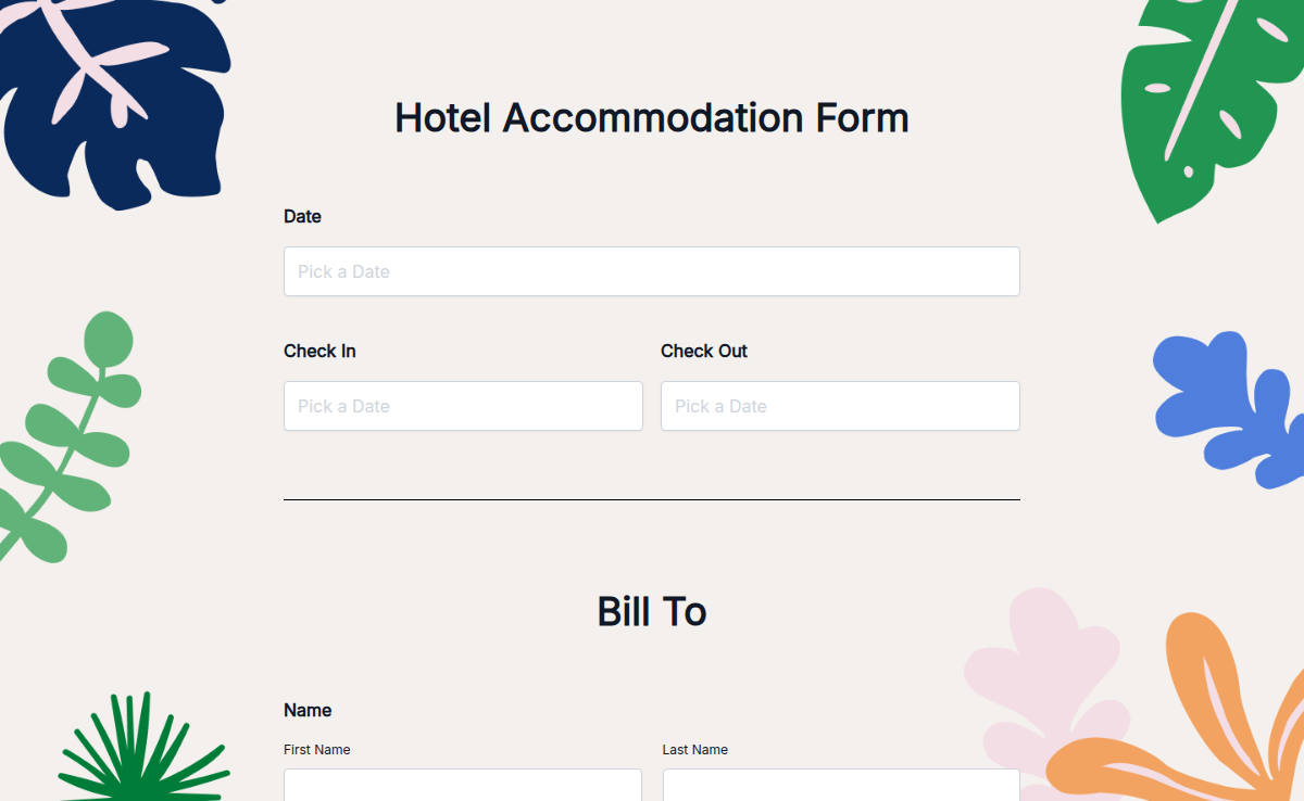 Hotel Accommodation Form