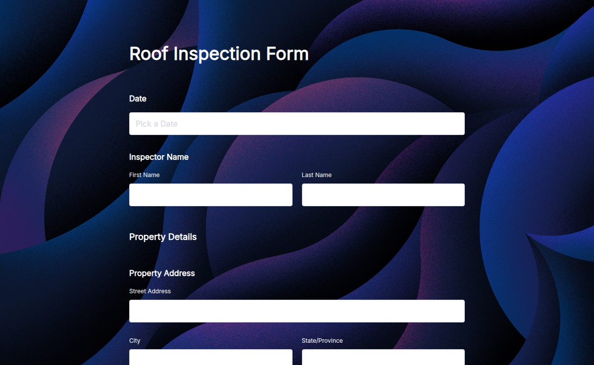 Roof Inspection Form