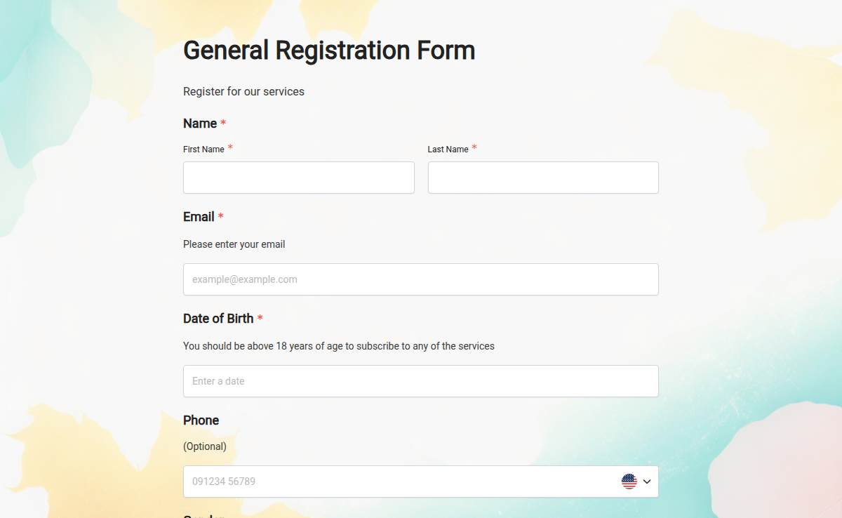 Registration Form Template