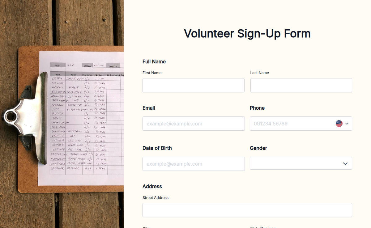 Volunteer Sign-Up Form