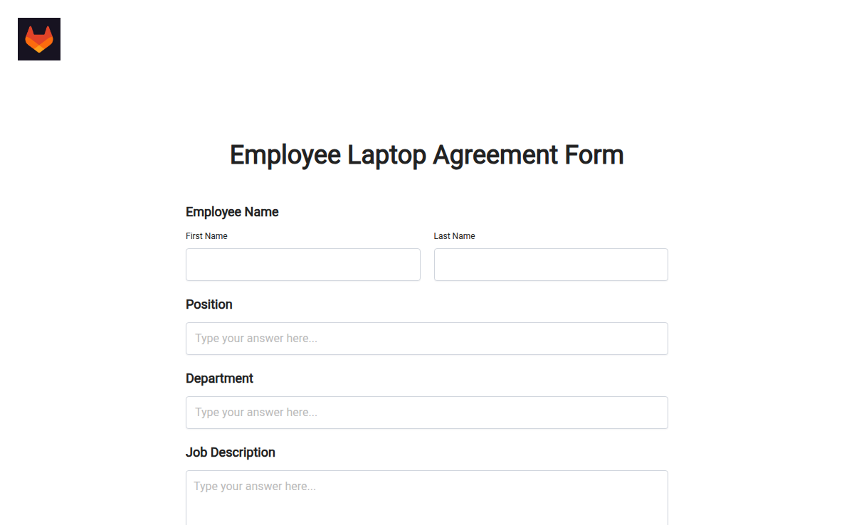 Employee Laptop Agreement Form