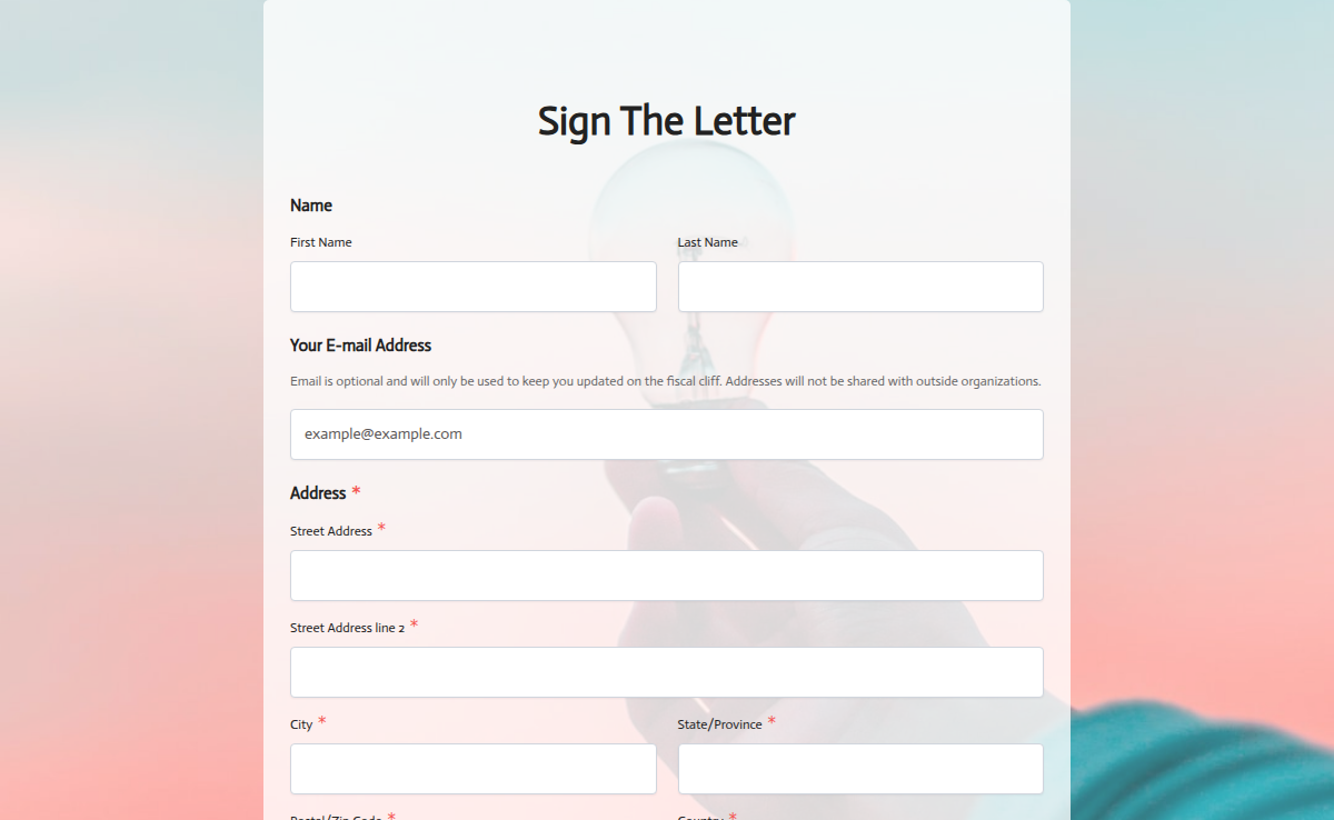 Petition Signup Form
