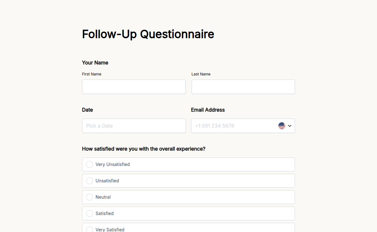 Follow-Up Questionnaire