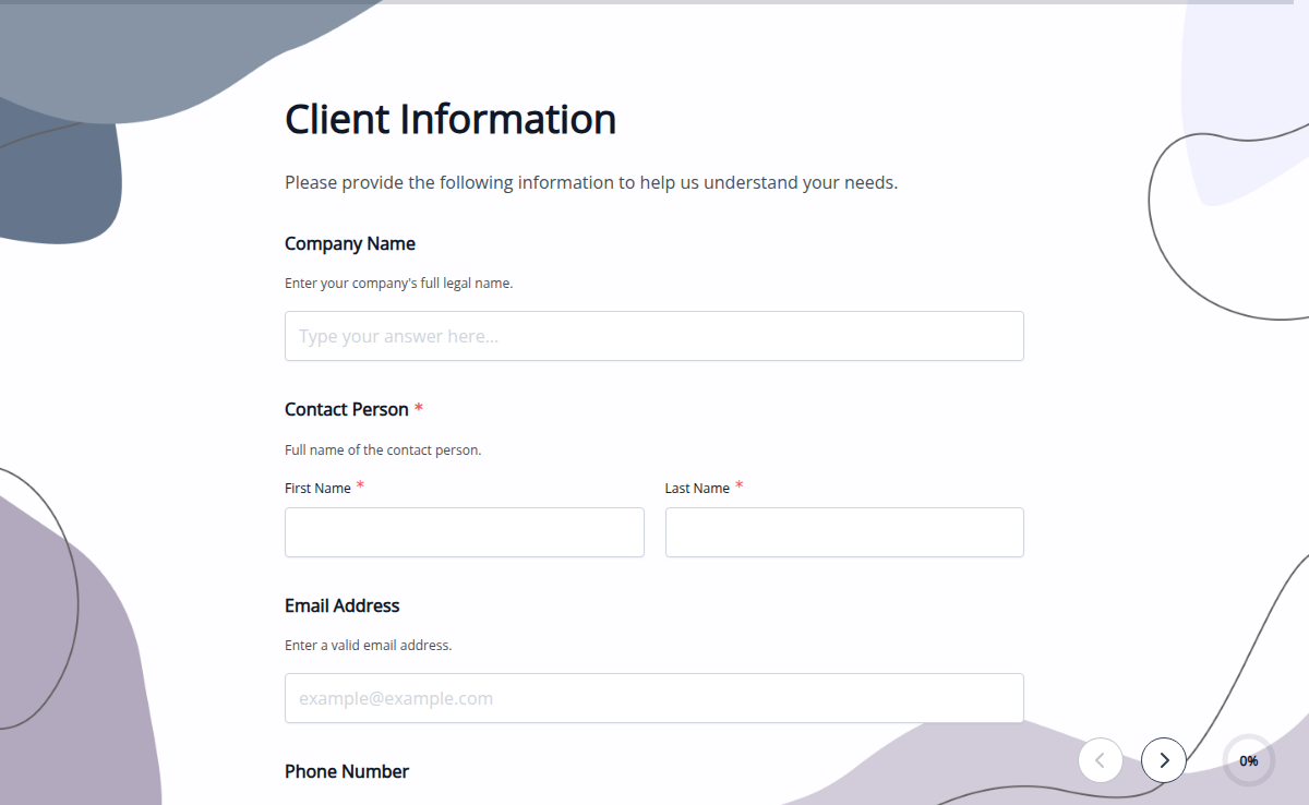 Client Onboarding Form