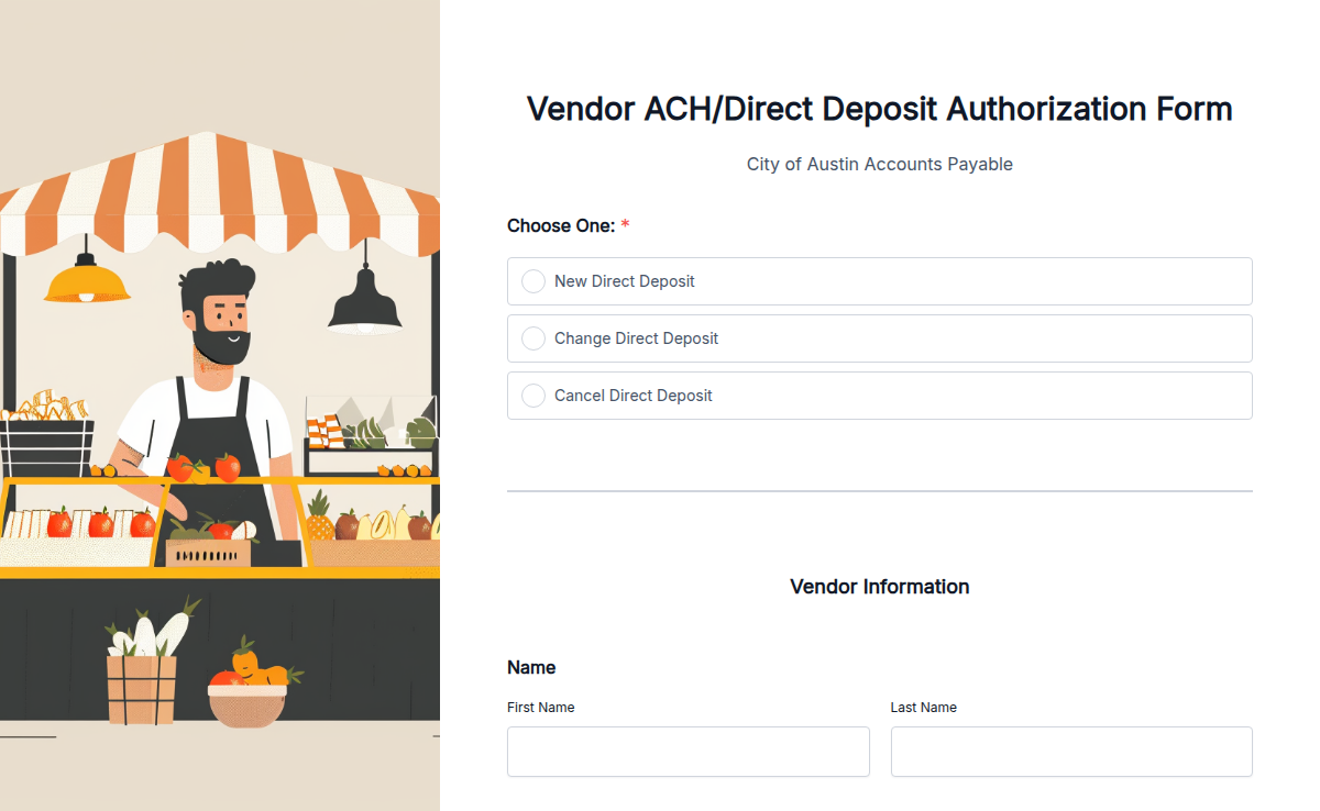 Vendor ACH/Direct Deposit Authorization Form