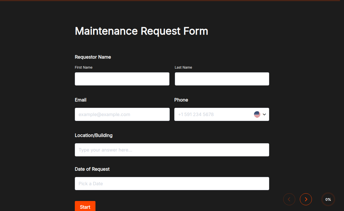 Maintenance Request Form