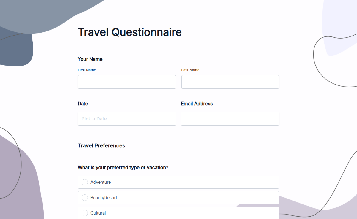 Travel Questionnaire