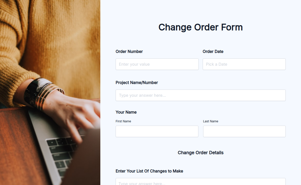 Change Order Form