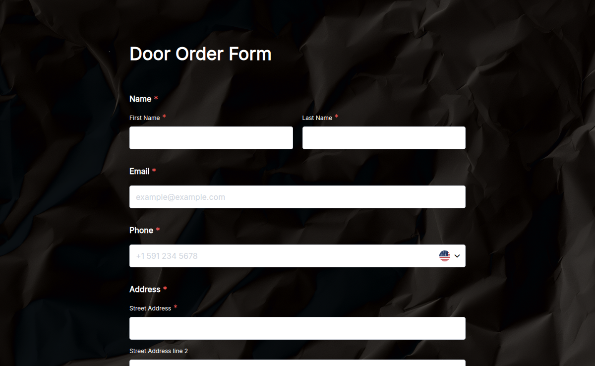 Door Order Form