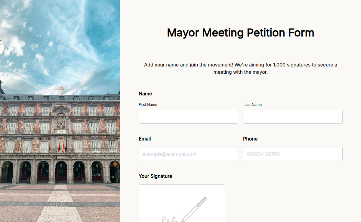 Mayor Meeting Petition Form