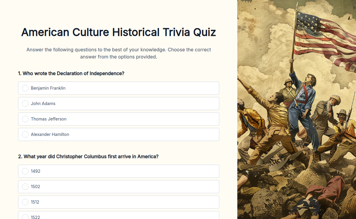 Historical Trivia Questions Template