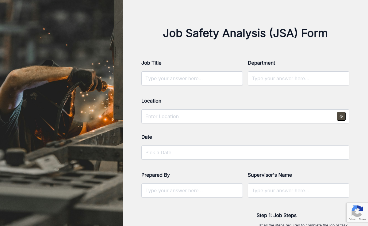 Job Safety Analysis (JSA) Form