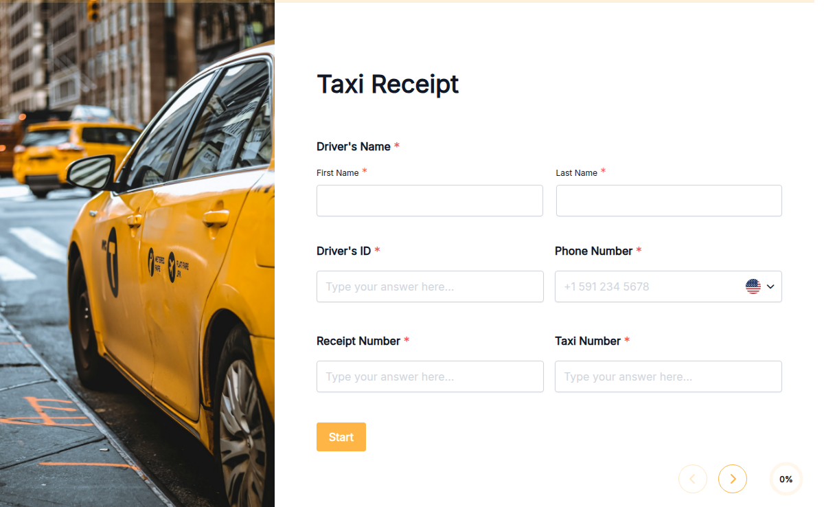 Taxi Receipt Template