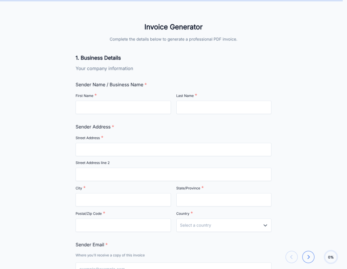 Professional Invoice Number Generator