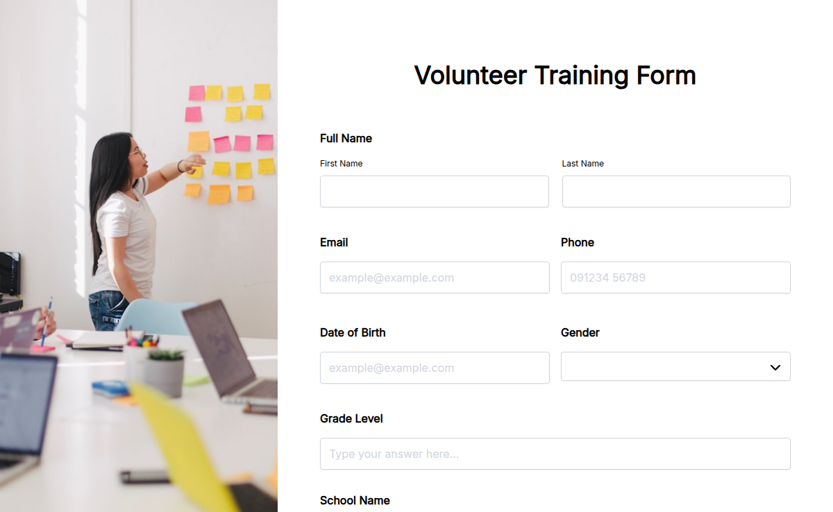 Volunteer Training Form