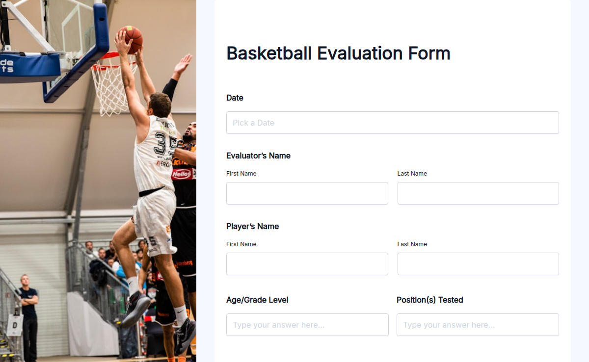 Basketball Evaluation Form