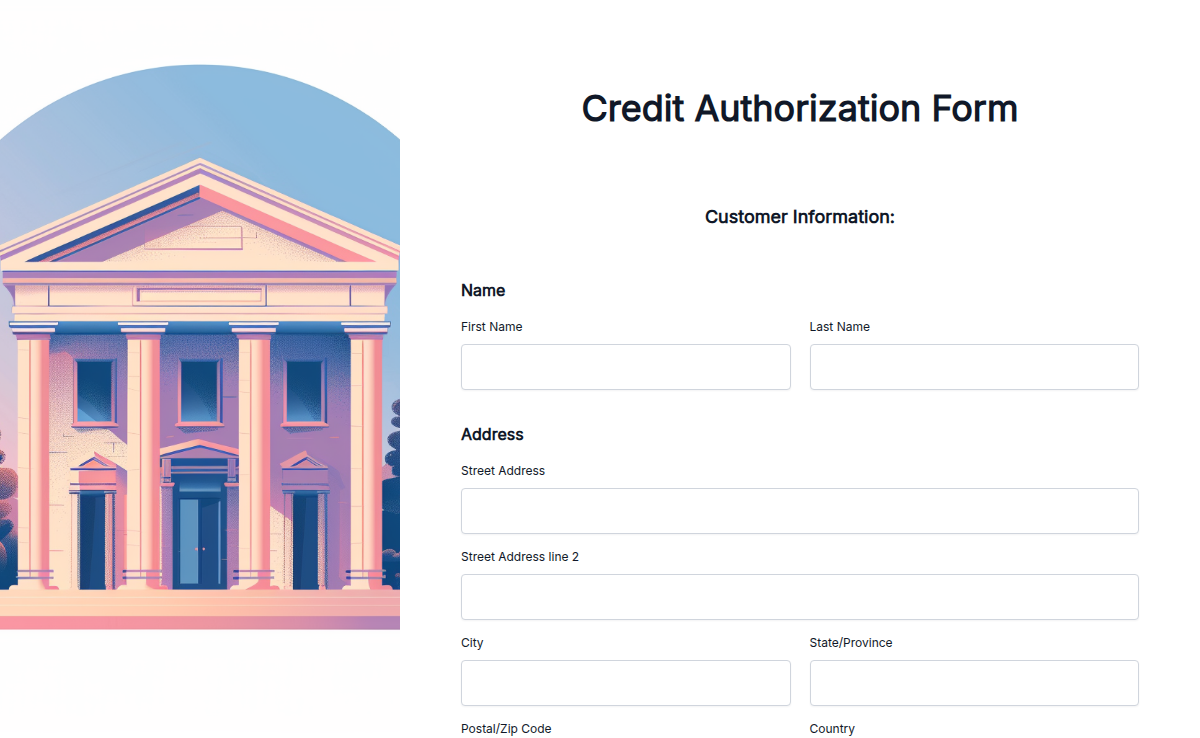 Credit Authorization Form
