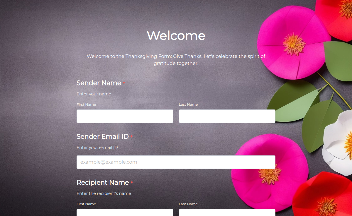 Thanksgiving Form: Give Thanks