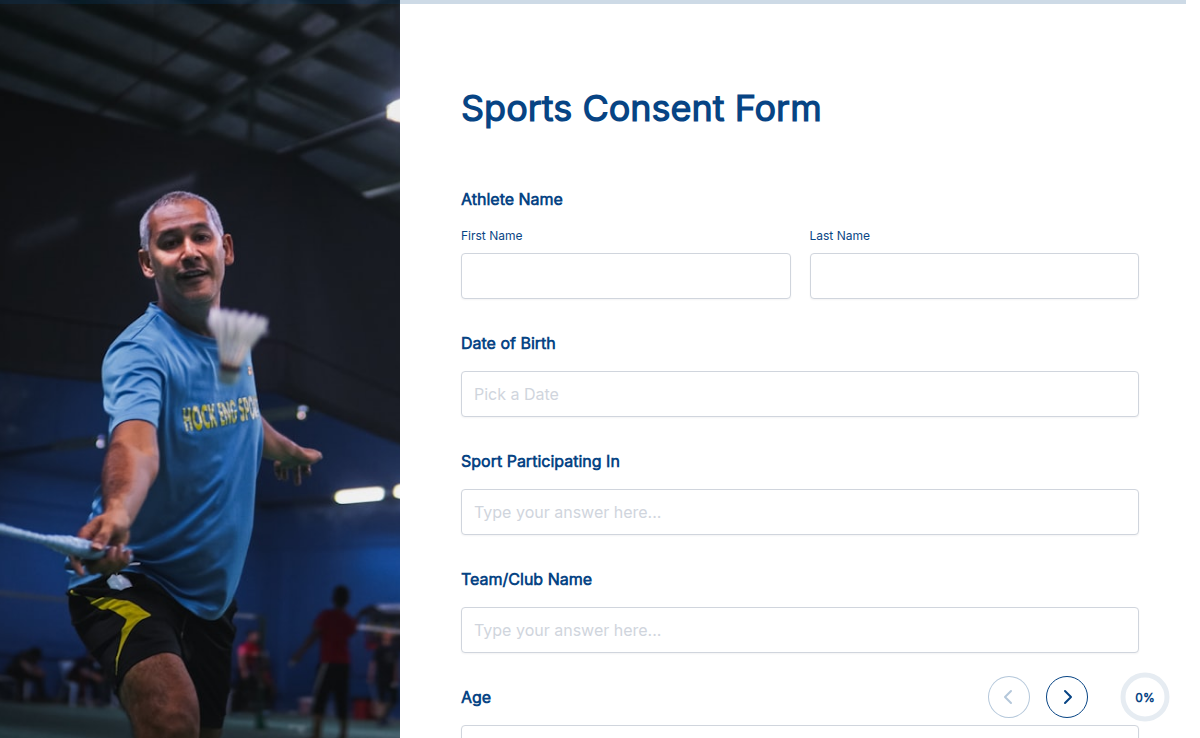 Sports Consent Form