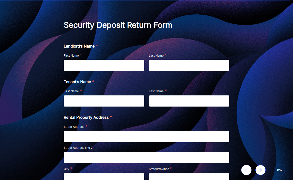 Security Deposit Return Form