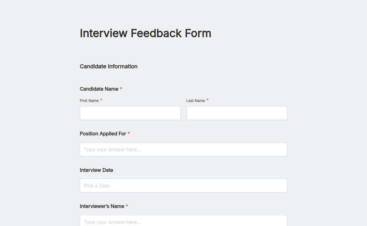Interview Feedback Form