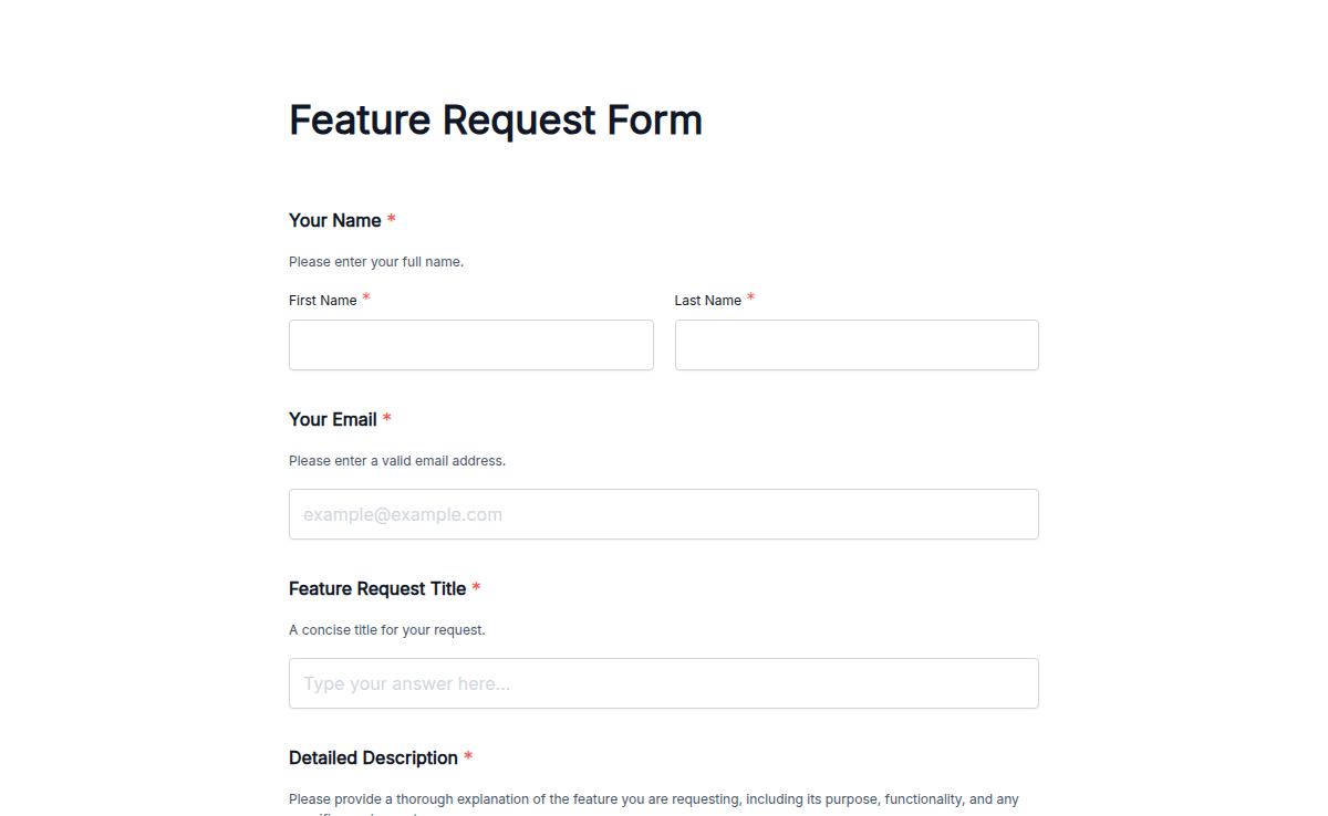 Feature Request Form