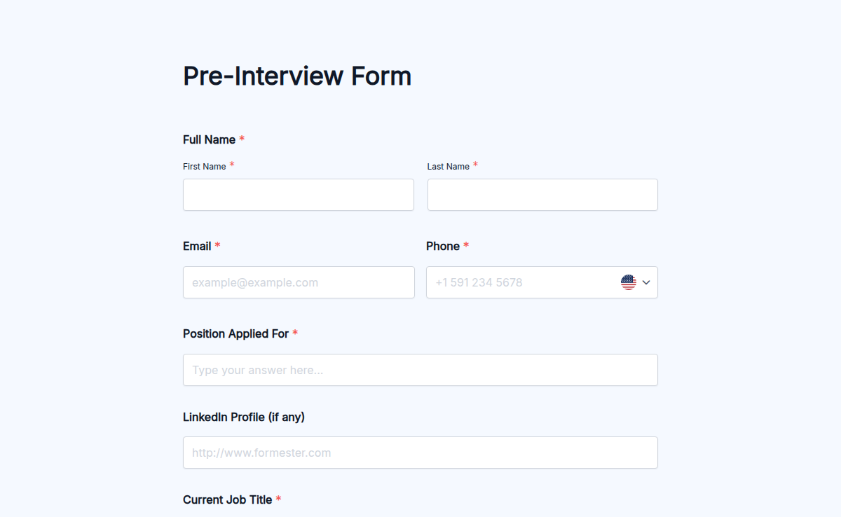 Pre-Interview Form