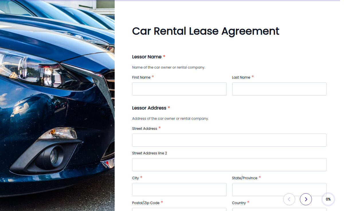 Car Rental Lease Agreement