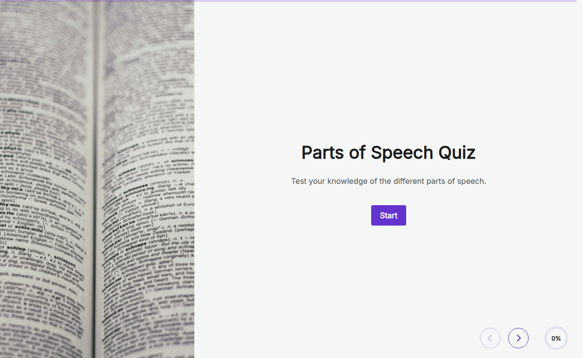 Parts of Speech Quiz