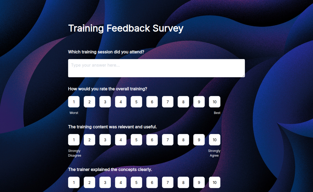 Training Feedback Survey
