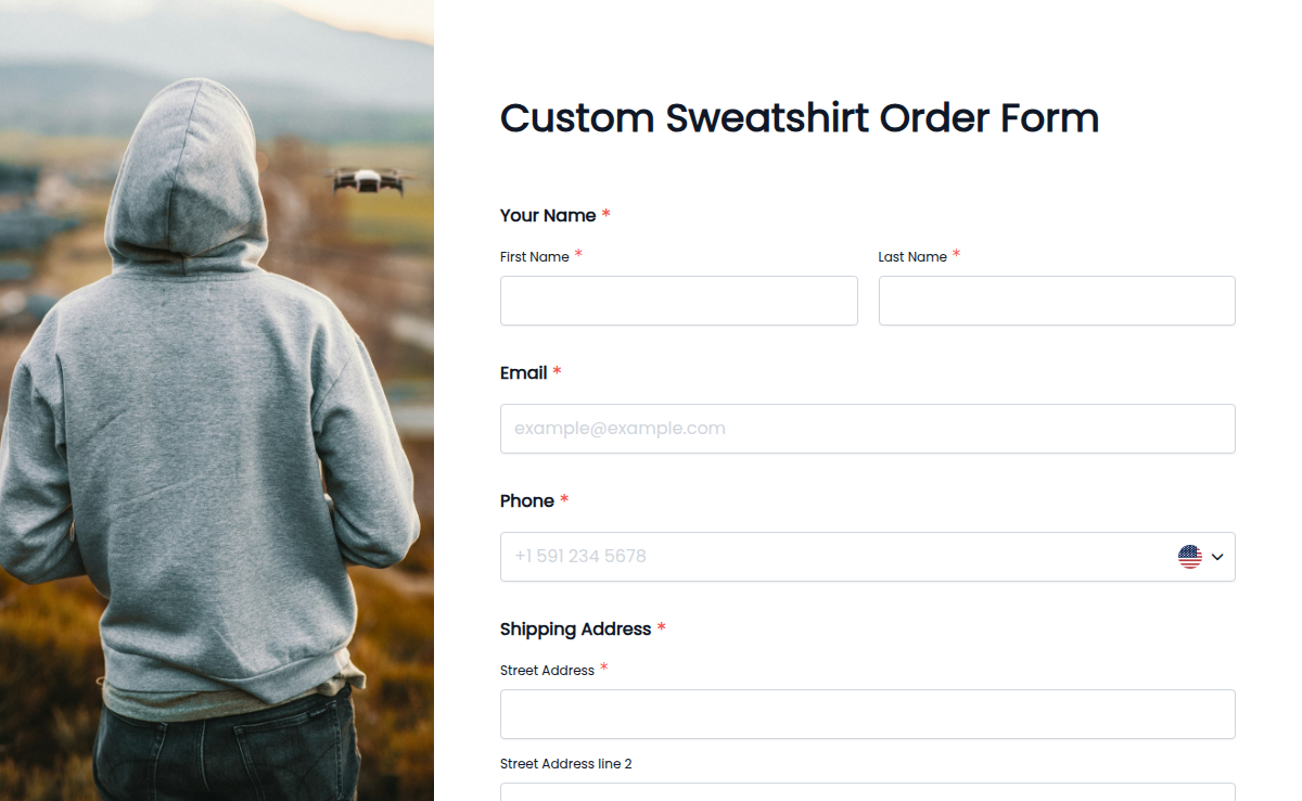 Custom Sweatshirt Order Form 